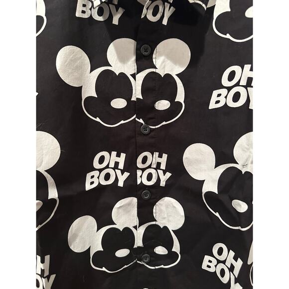 NWT Disney x Neff Mickey Mouse Oh Boy Button Down Collared Shirt L XL - Picture 2 of 6